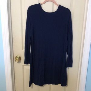 Francesca’s Long Sleeve T Shirt Dress - Blue